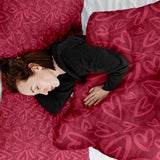 Original Therapiedecke - Baumwollbezug Rot mit pinkem Herzmotiv