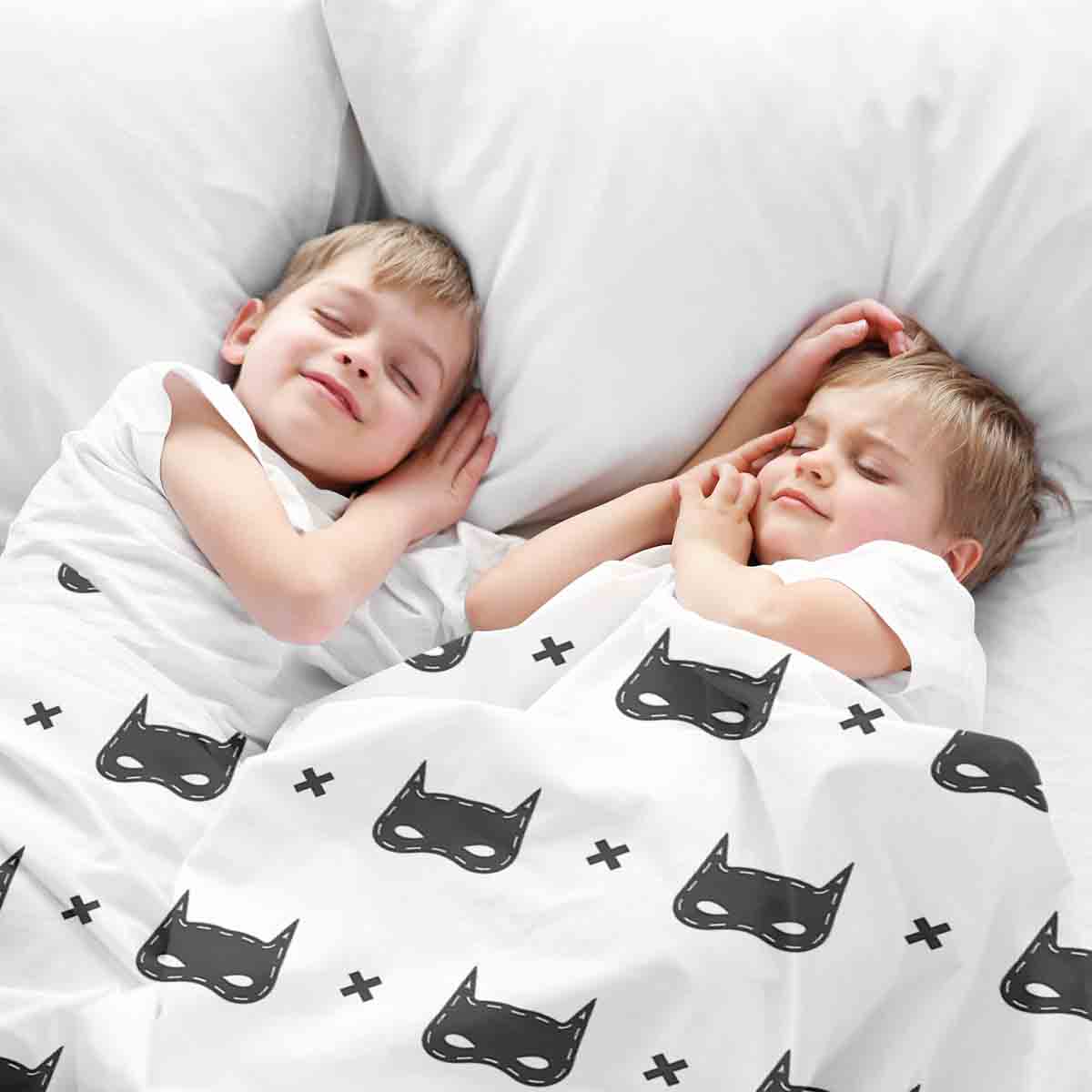 Original Therapiedecke - Baumwollbezug Weiß mit Katzenmaske