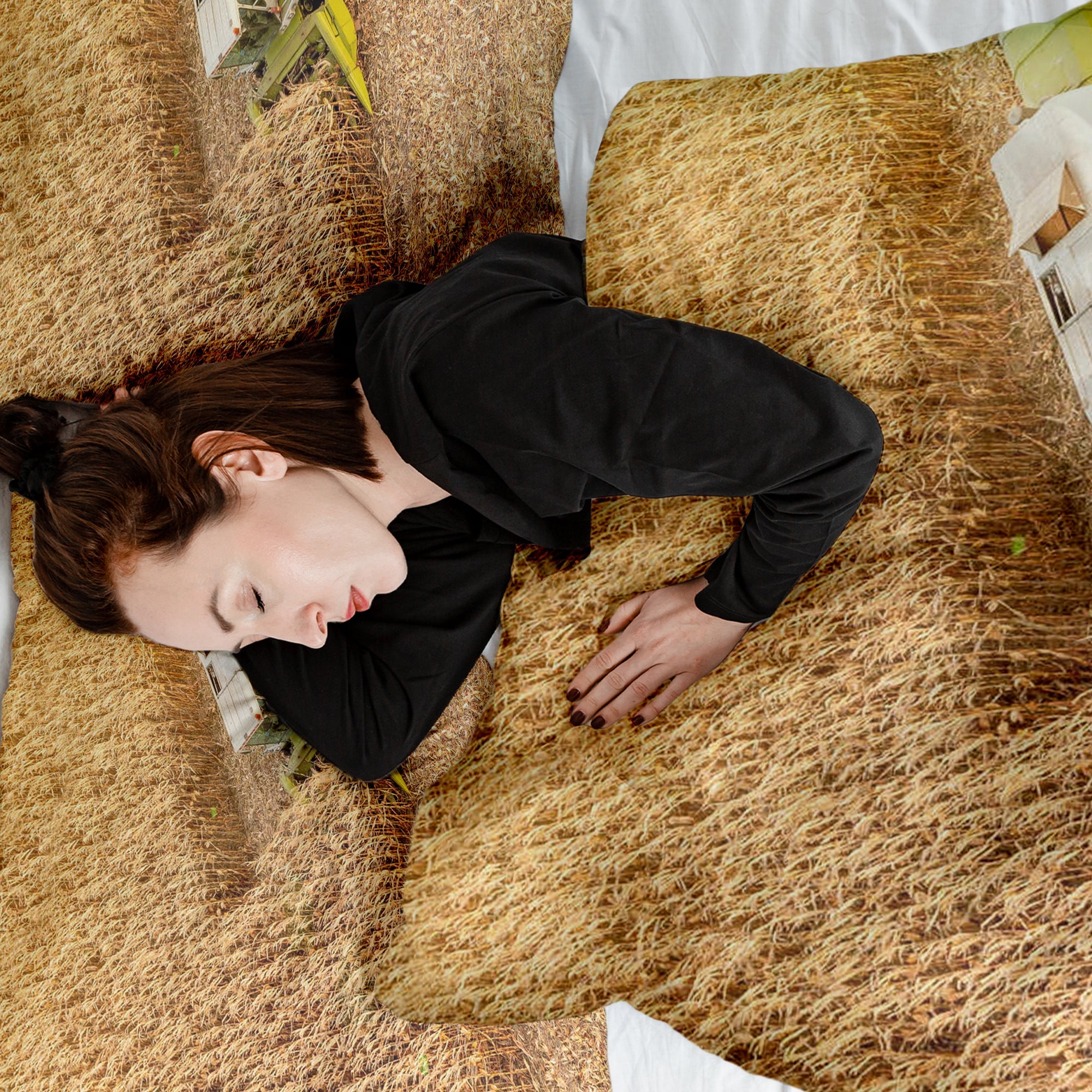 Original Therapiedecke - Baumwoll Bettwäsche Set Trecker auf Feld