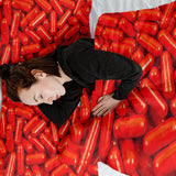 Original Therapiedecke - Baumwollbezug Rot Tabletten