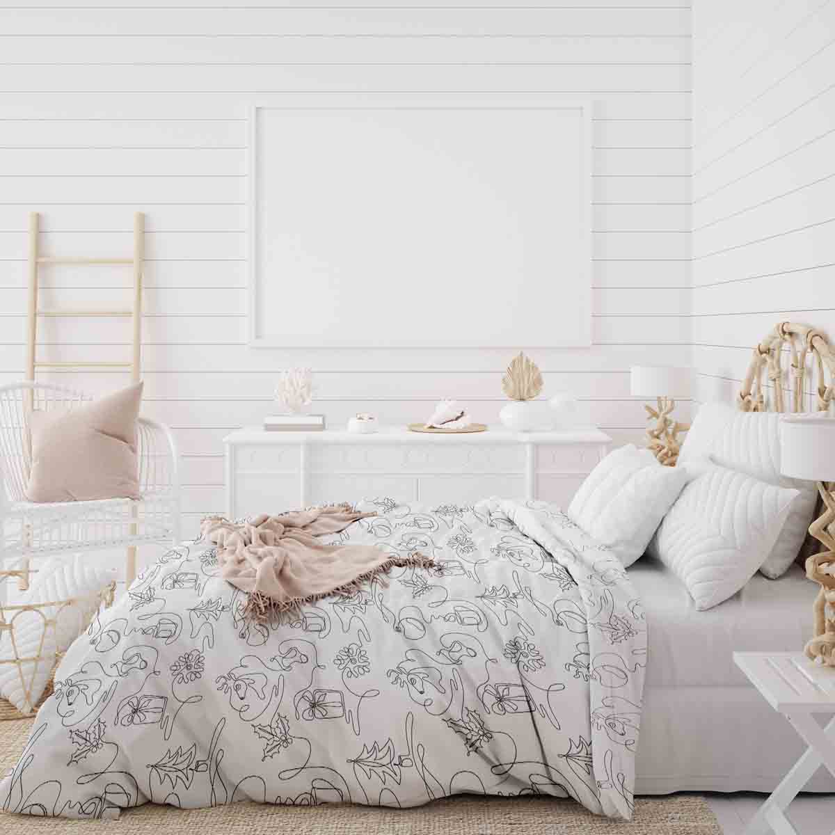 Original Therapiedecke - Baumwoll Bettwäsche Set Abstraktes Weihnachten