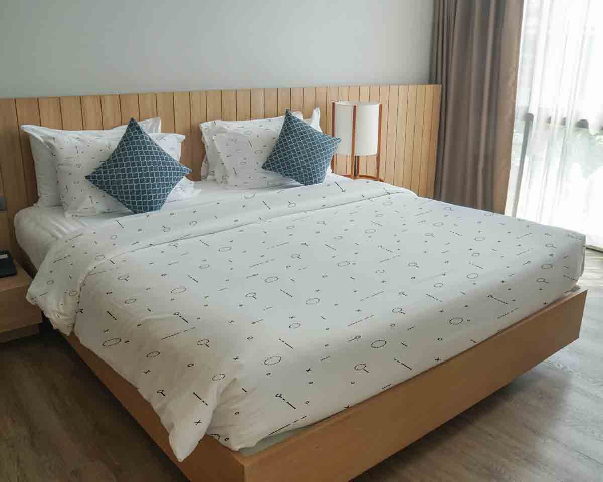 Original Therapiedecke - Baumwollbezug Weiß mit schwarzen Formen