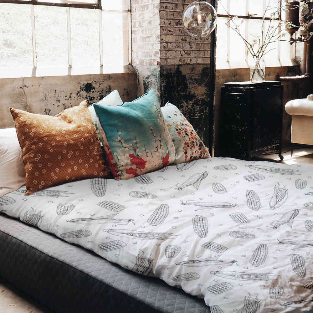 Original Therapiedecke - Baumwoll Bettwäsche Set grauer Maiskolben