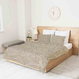 Original Therapiedecke - Baumwollbezug Beige mit Blattform Schwarz