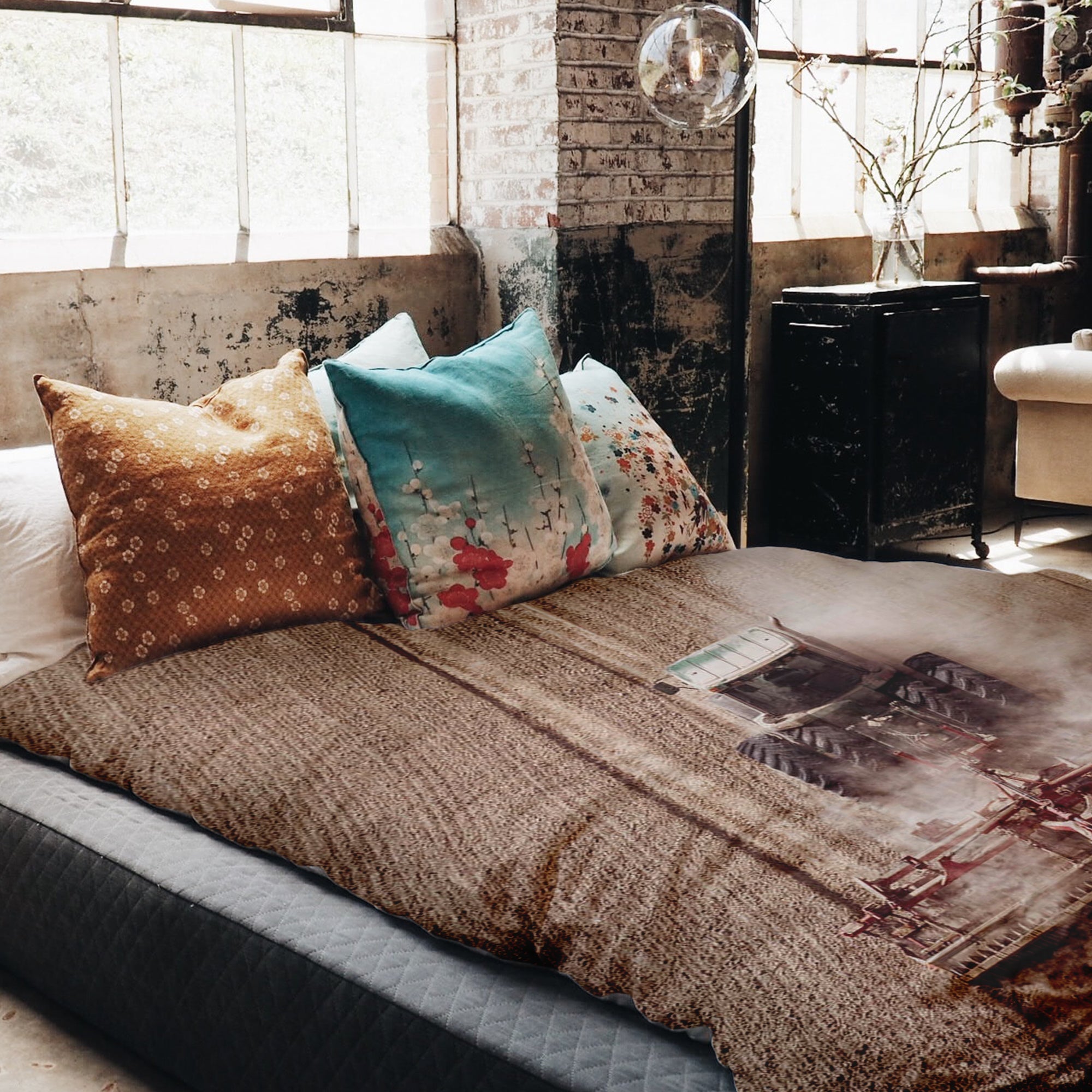 Original Therapiedecke - Baumwollbezug Traktor im Staub