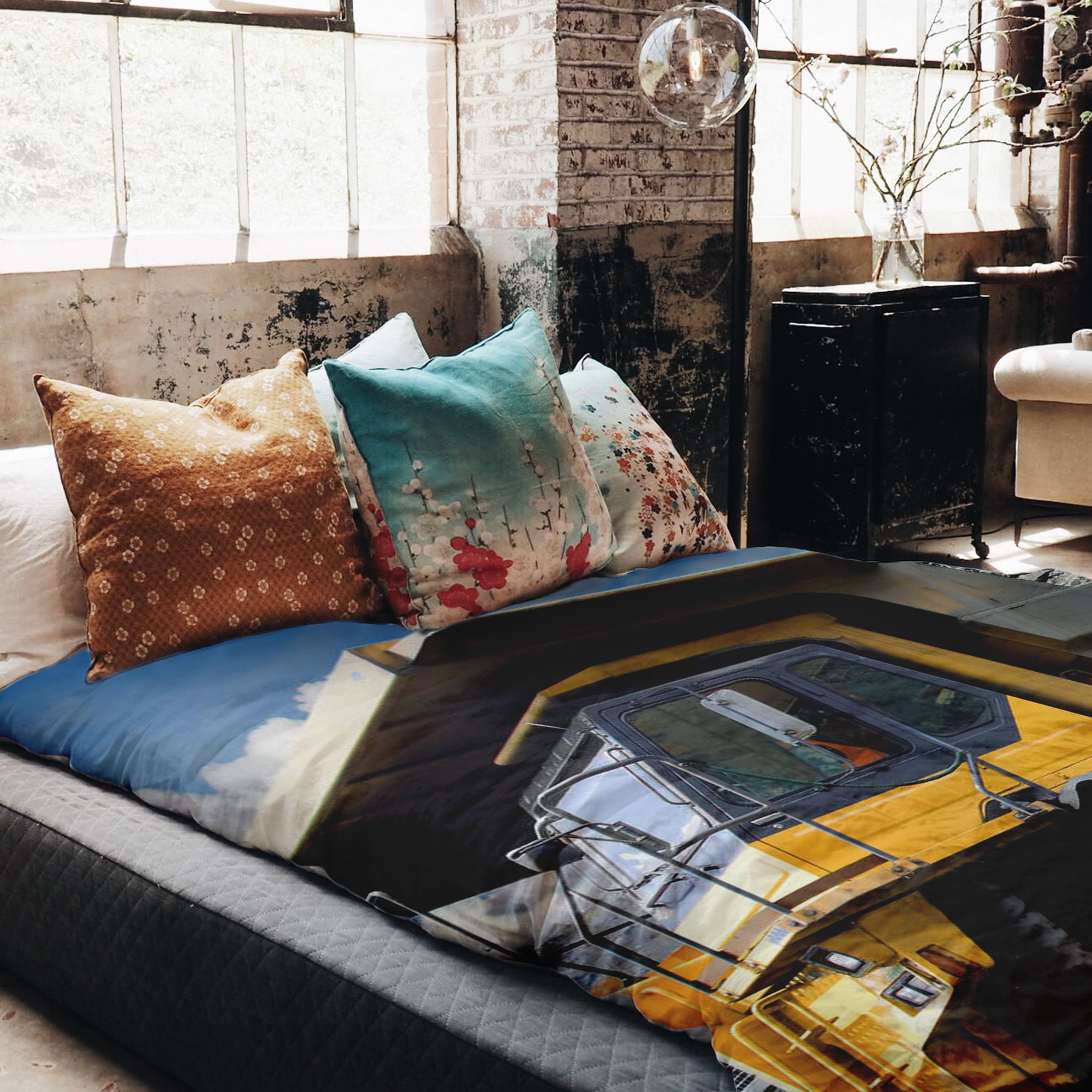 Original Therapiedecke - Baumwoll Bettwäsche Set Gelber LKW