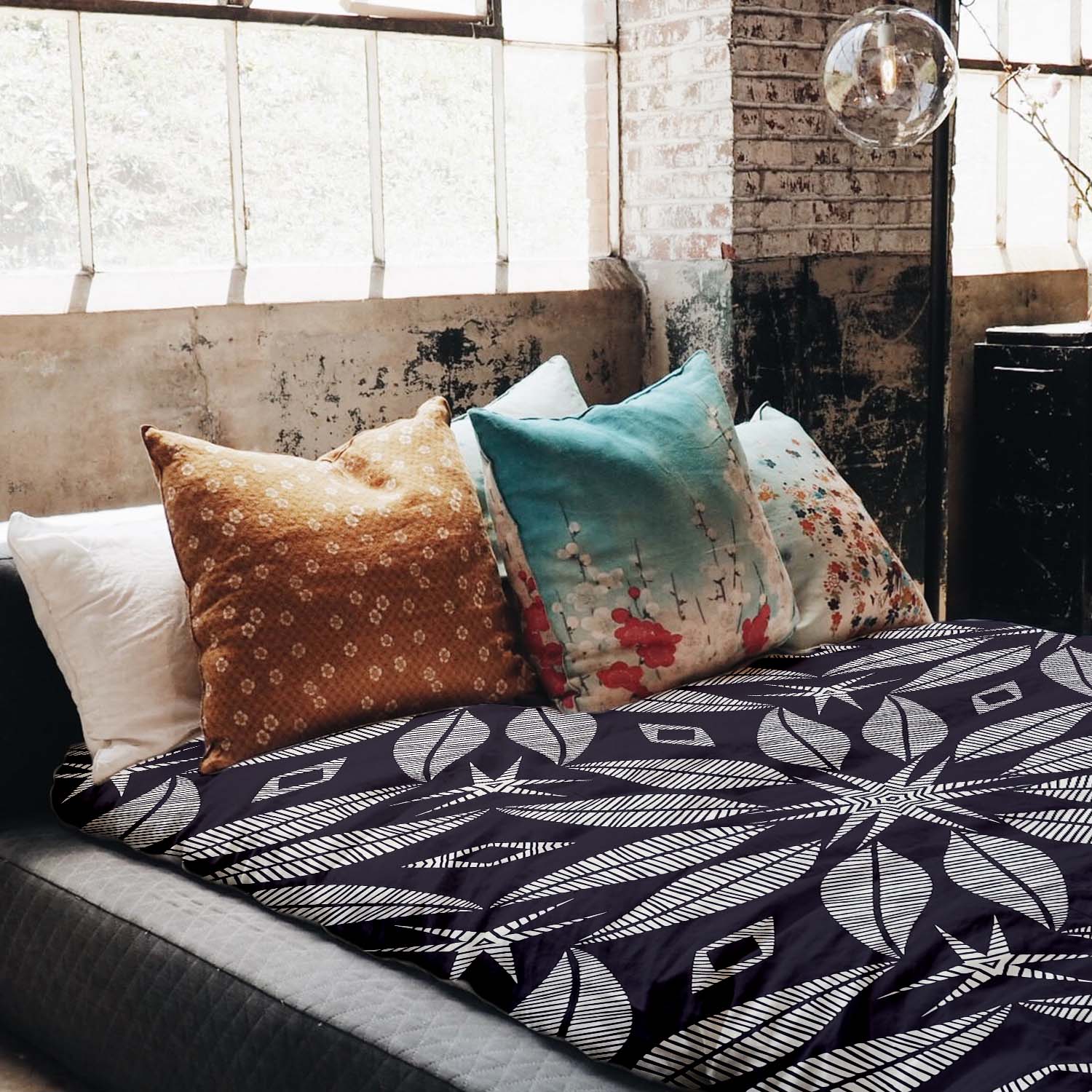 Original Therapiedecke - Baumwoll Bettwäsche Set mit großer Blume