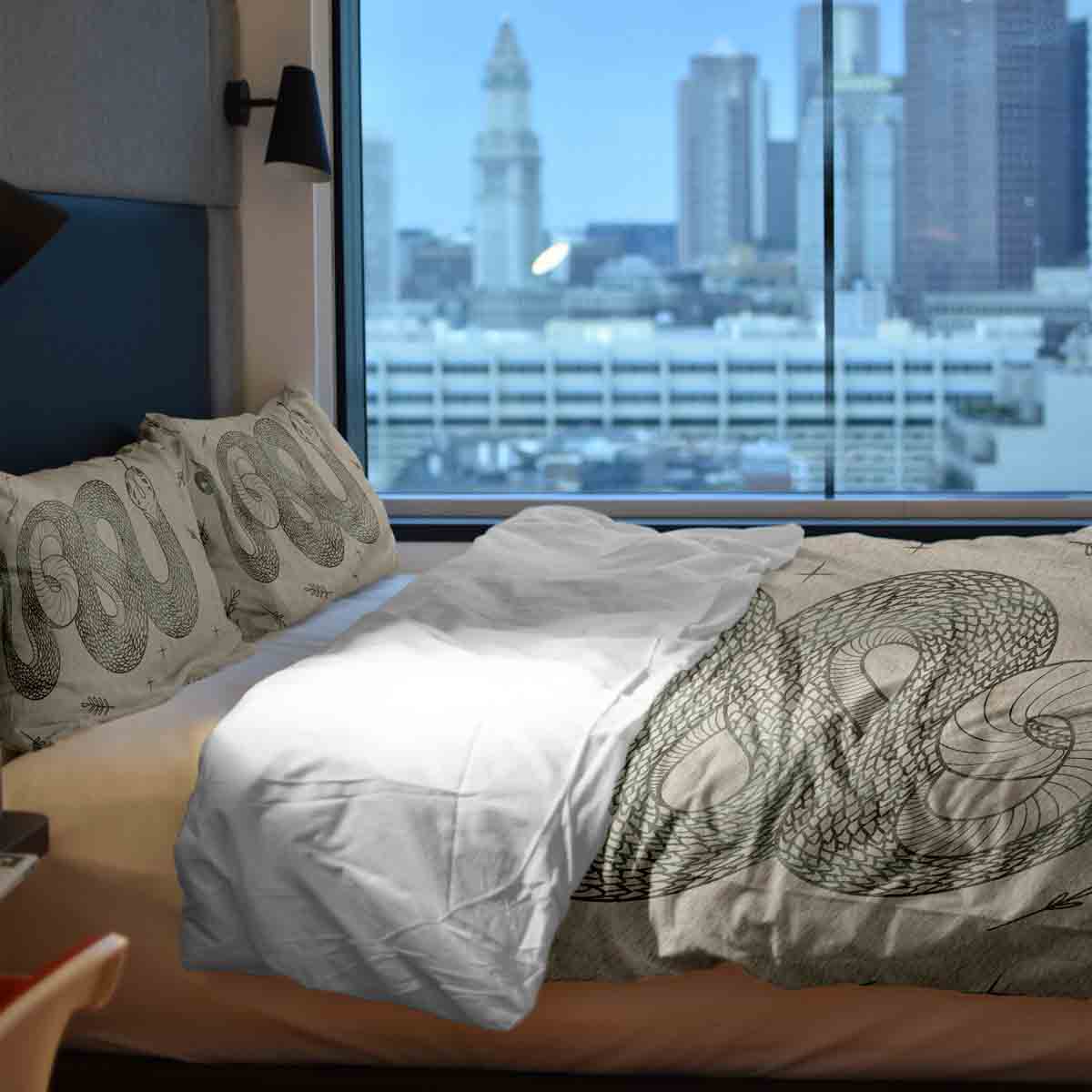 Original Therapiedecke - Baumwoll Bettwäsche Set Beige mit Schlange