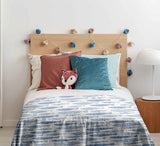 Original Therapiedecke - Baumwollbezug blaue Fische