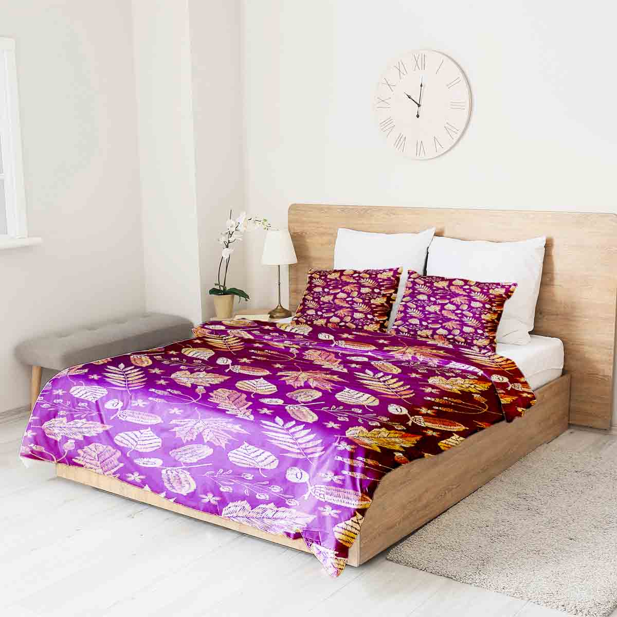 Original Therapiedecke - Baumwoll Bettwäsche Set braune Herbstblätter