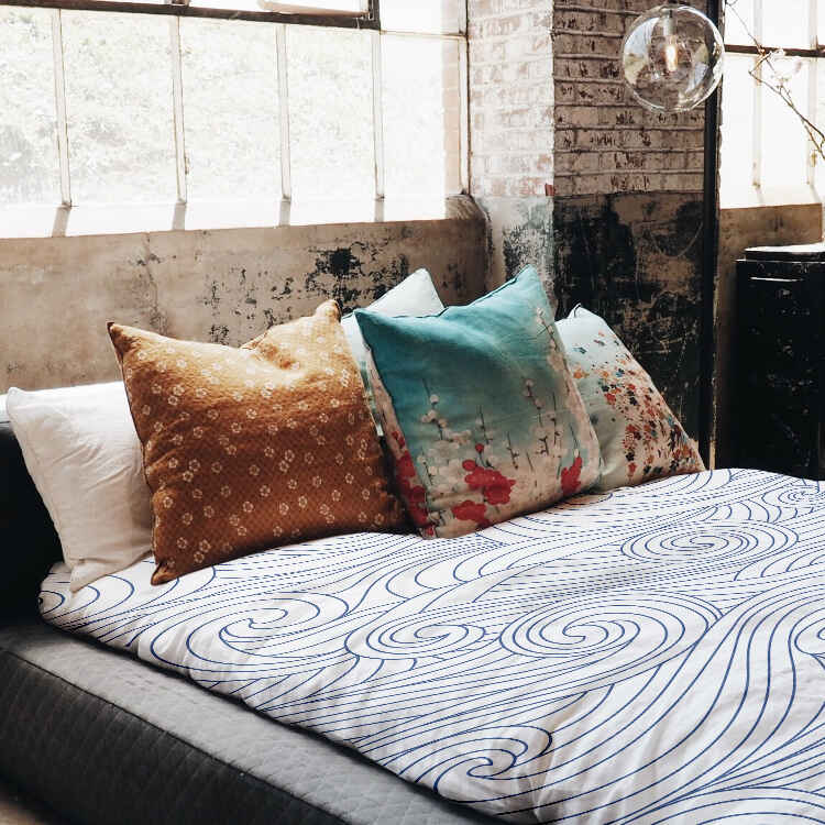 Original Therapiedecke - Baumwoll Bettwäsche Set blaue Wellen