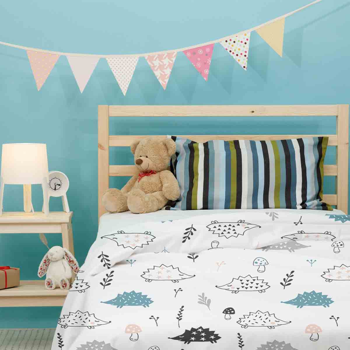 Original Therapiedecke - Baumwollbezug Weiß mit Igel