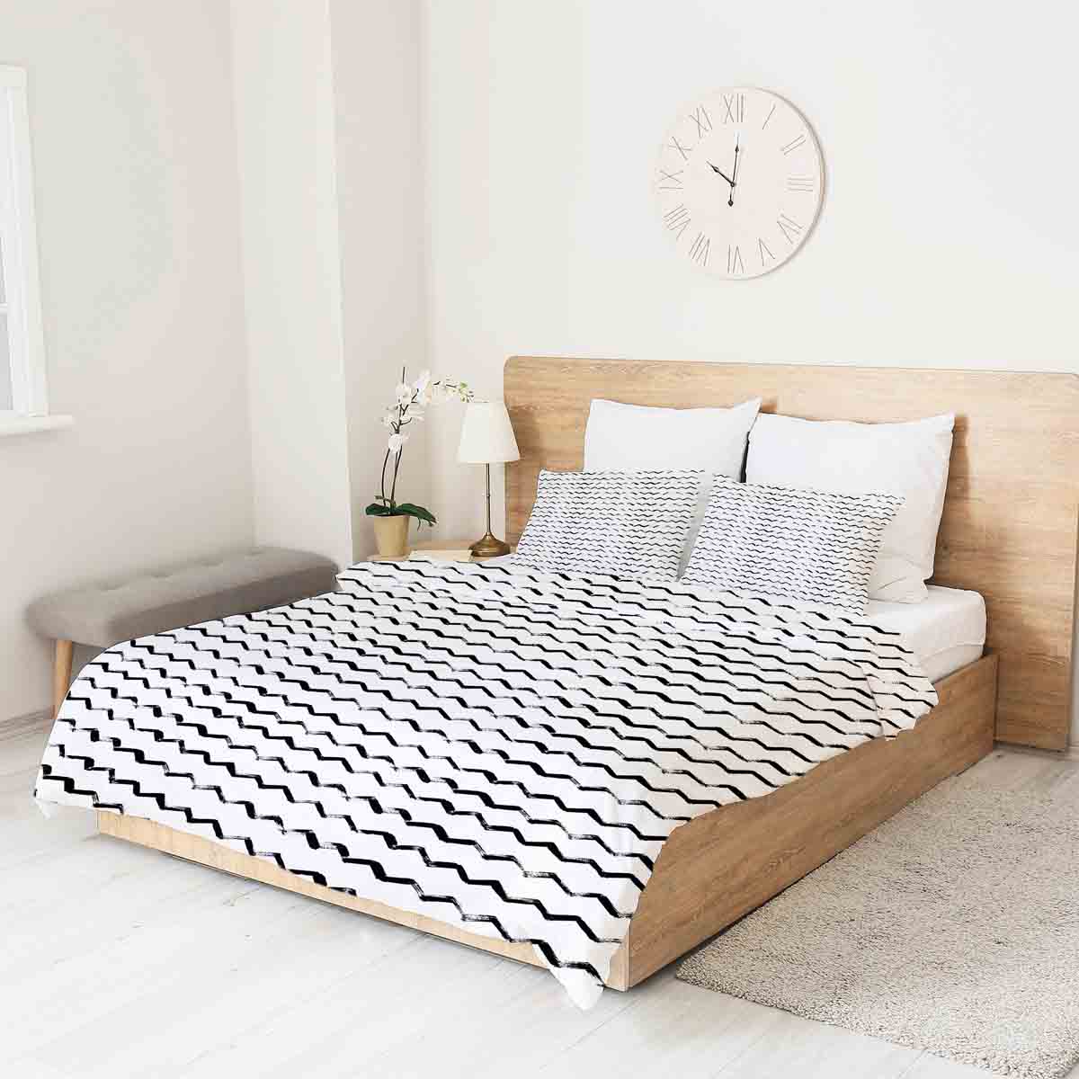 Original Therapiedecke - Baumwoll Bettwäsche Set Weiß ZickZack