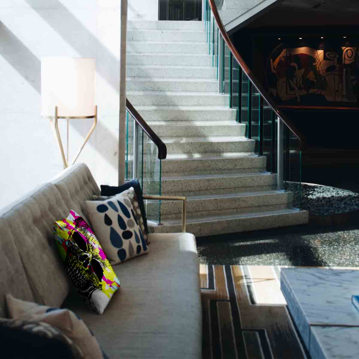 Gesundheitskissen Totenkopf Bunt