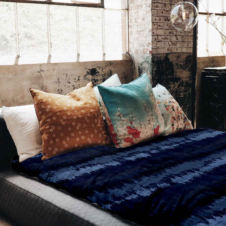 Original Therapiedecke - Baumwoll Bettwäsche Set blaue Schallwellen