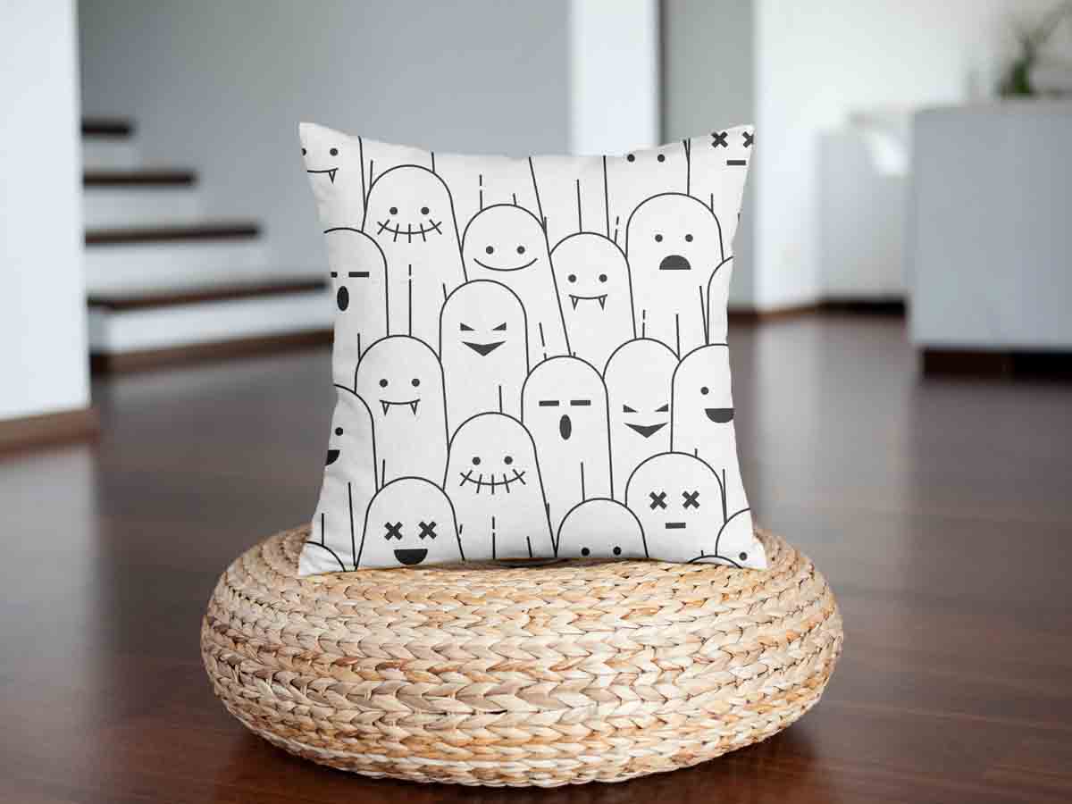 Gesundheitskissen Weiß mit lustigen Gespenstern