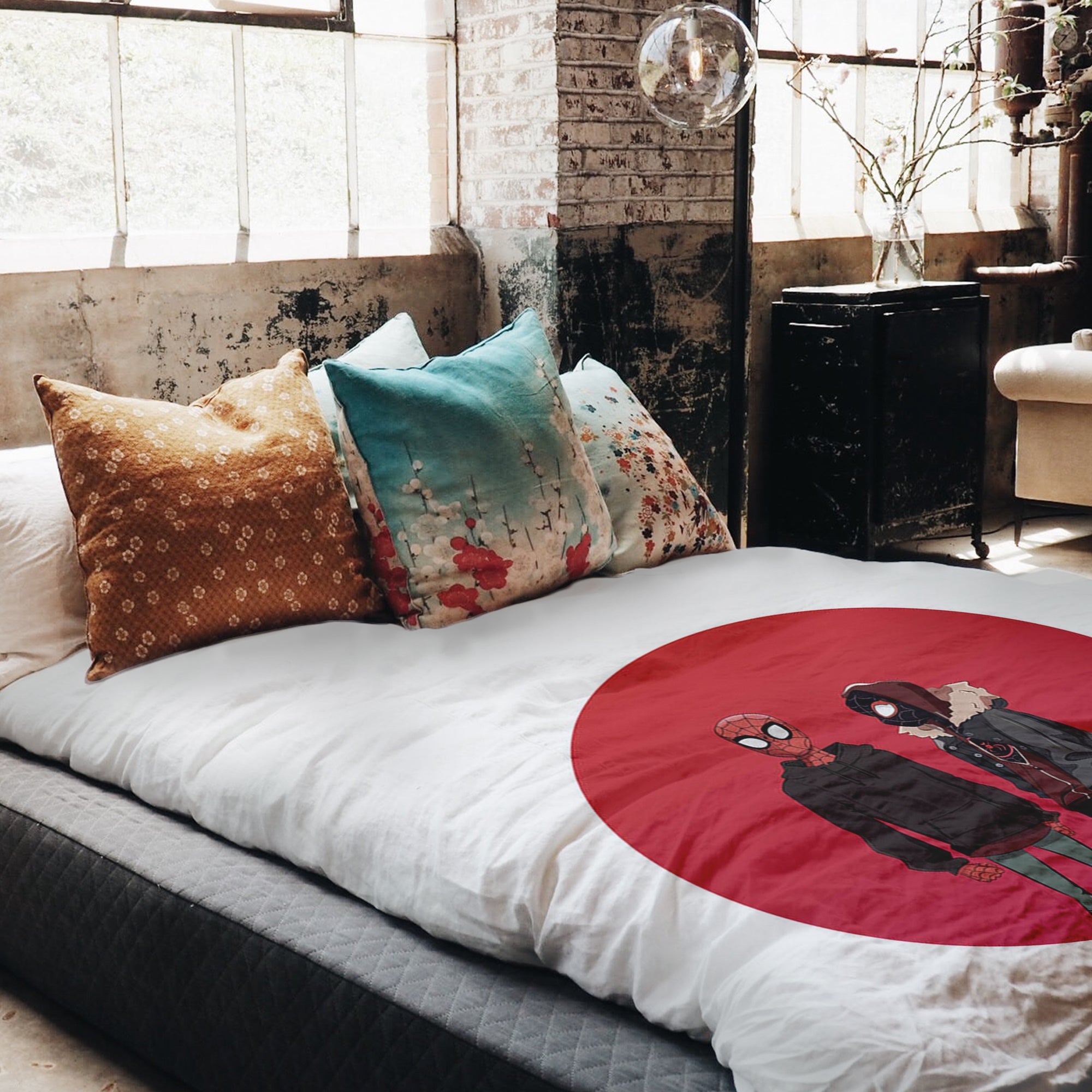 Original Therapiedecke - Baumwollbezug Weiß mit Spiderman