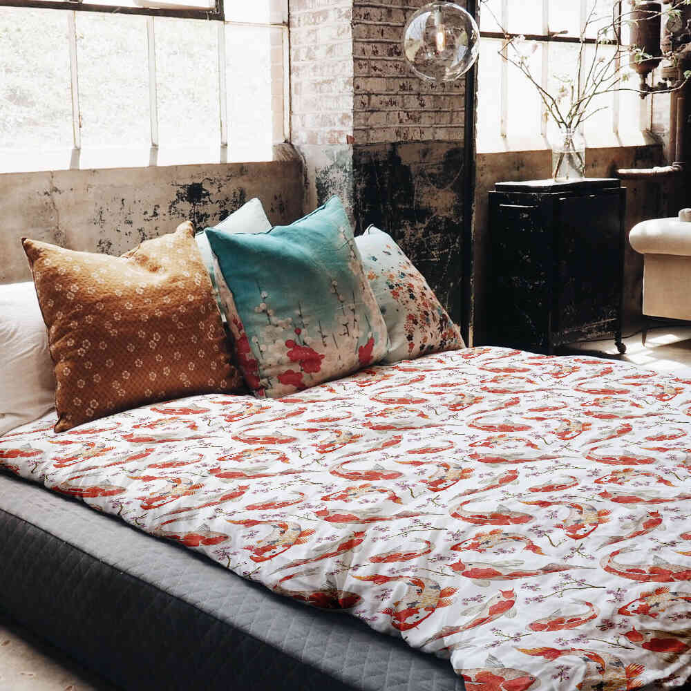 Original Therapiedecke - Baumwoll Bettwäsche Set Karpfen Orange