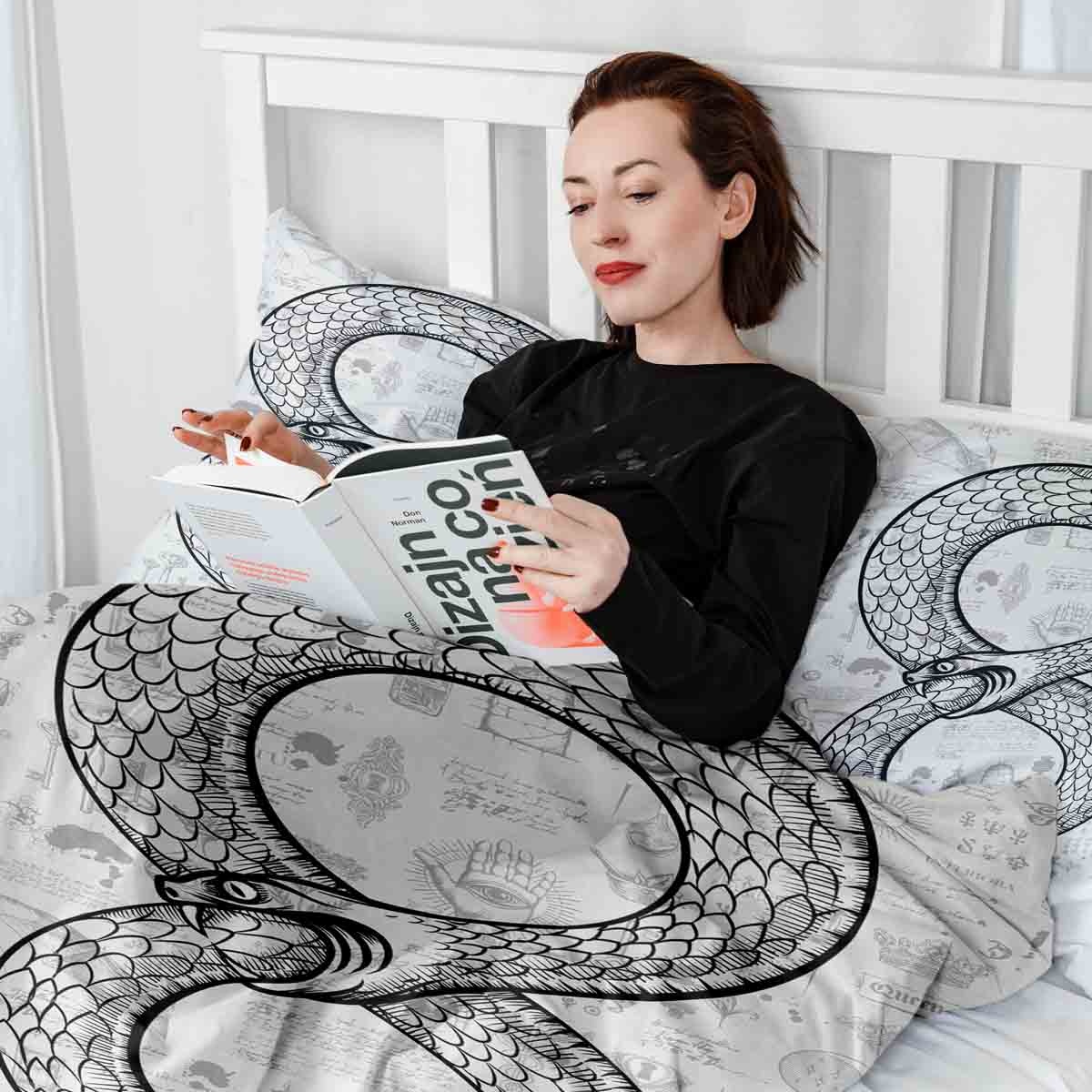 Original Therapiedecke - Baumwoll Bettwäsche Set mit Schlangenmotiv