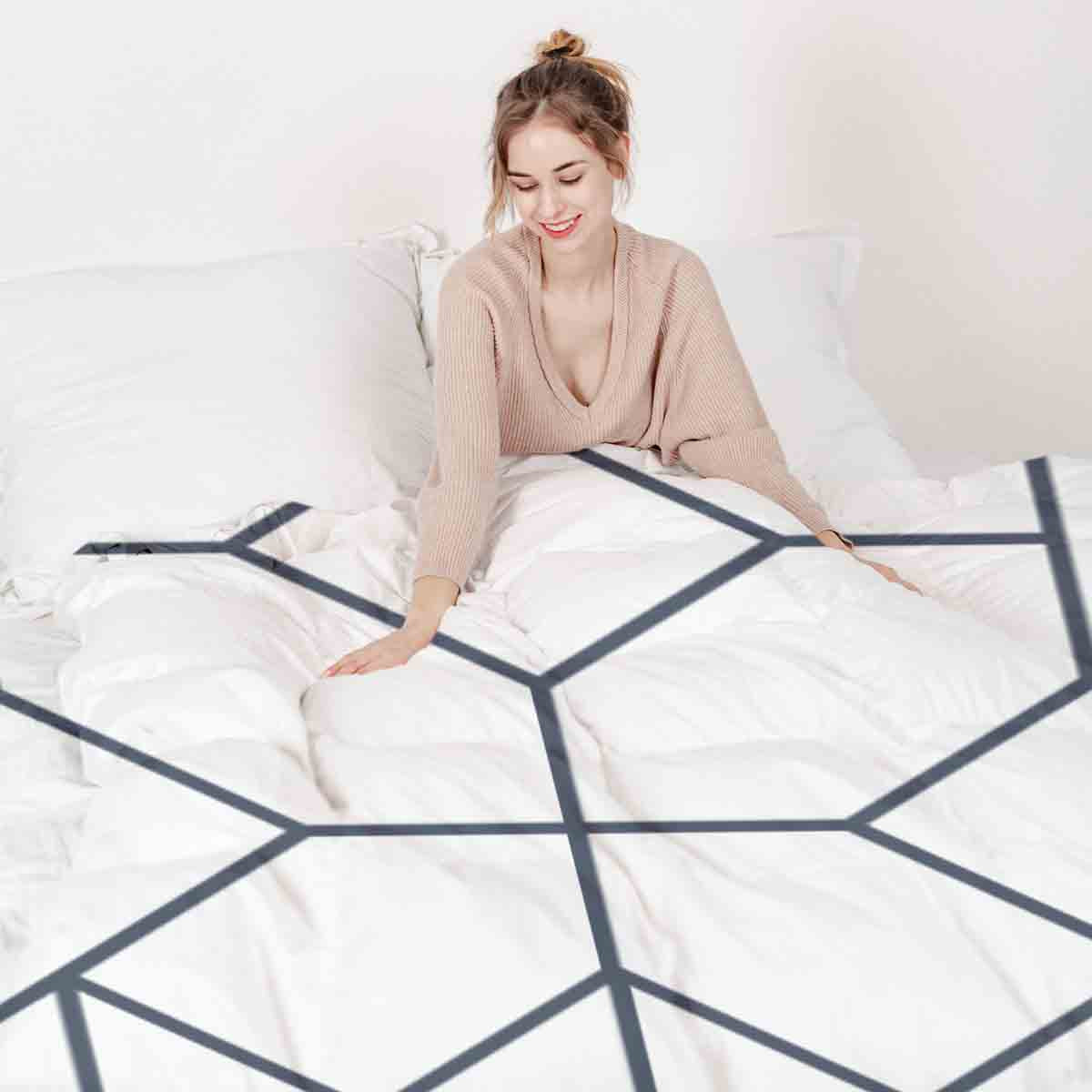 Original Therapiedecke - Baumwollbezug Weiß mit schwarzen Muster