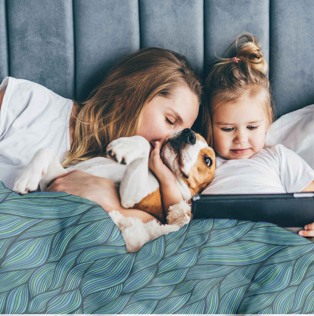 Original Therapiedecke - Baumwollbezug Geflecht Grün