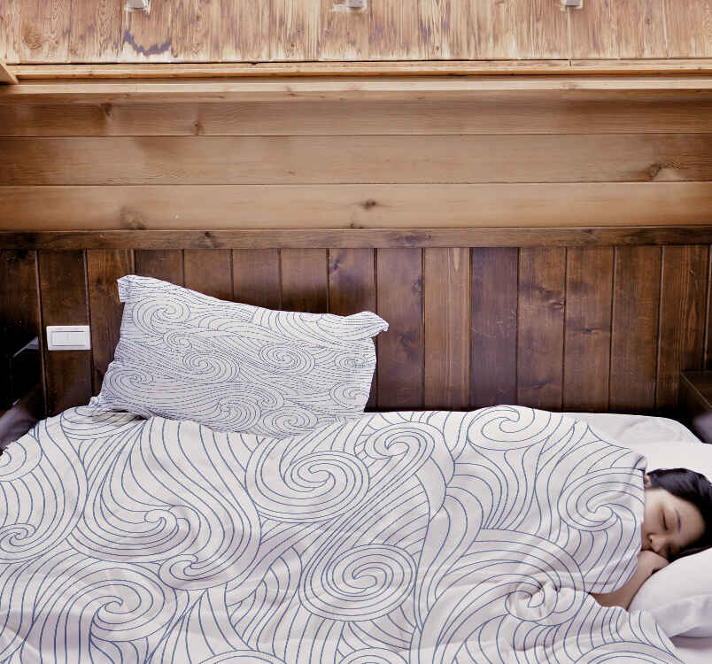 Original Therapiedecke - Baumwoll Bettwäsche Set blaue Wellen