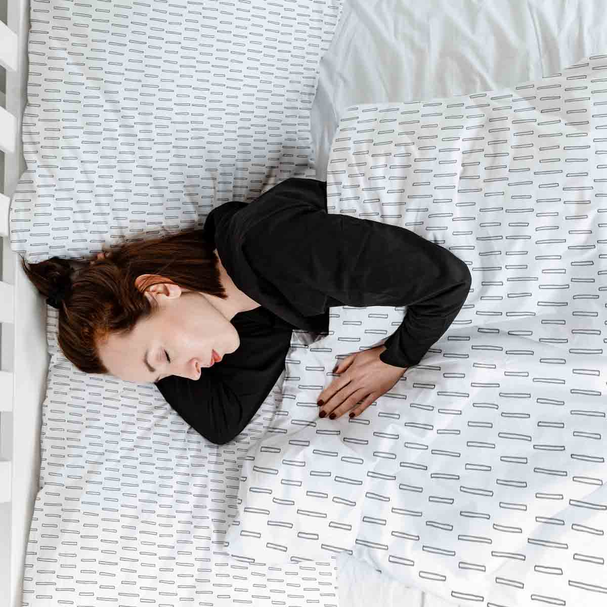 Original Therapiedecke - Baumwoll Bettwäsche Set Weiß dicke Streifen