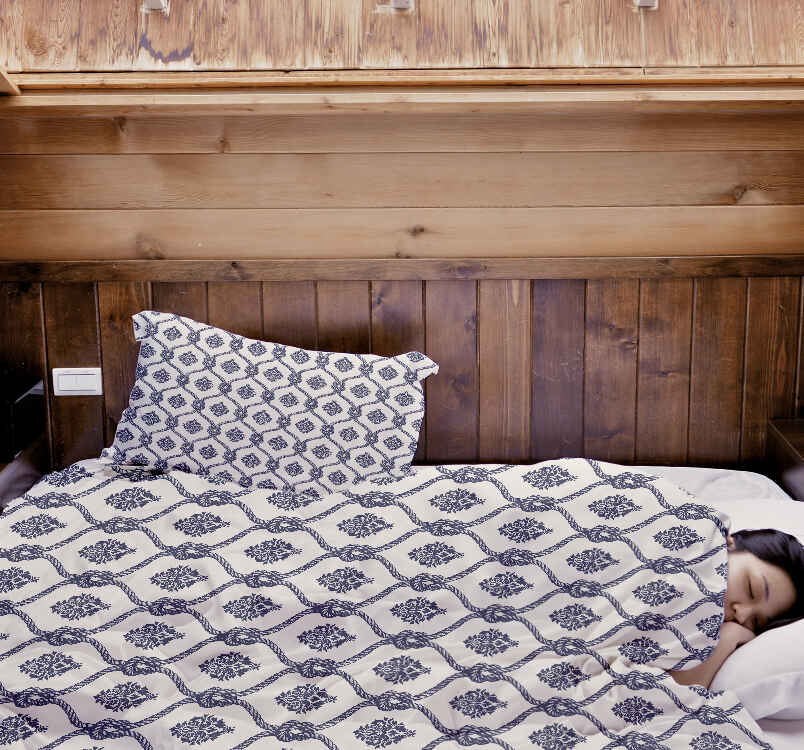 Original Therapiedecke - Baumwoll Bettwäsche Set blaues Seemannsmuster