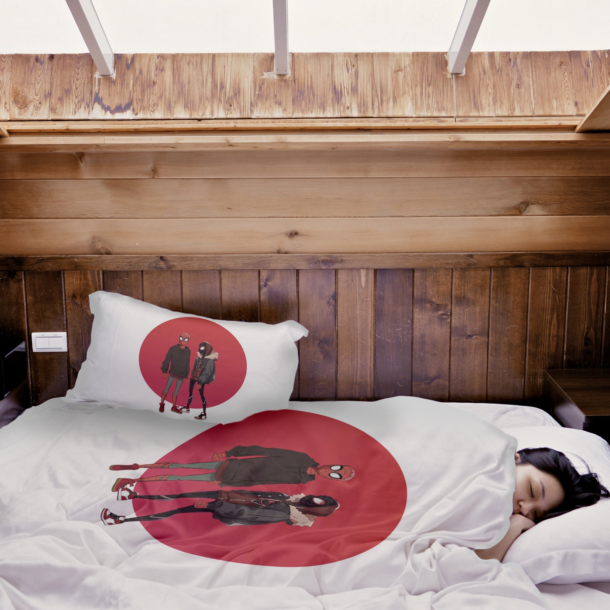 Original Therapiedecke - Baumwollbezug Weiß mit Spiderman