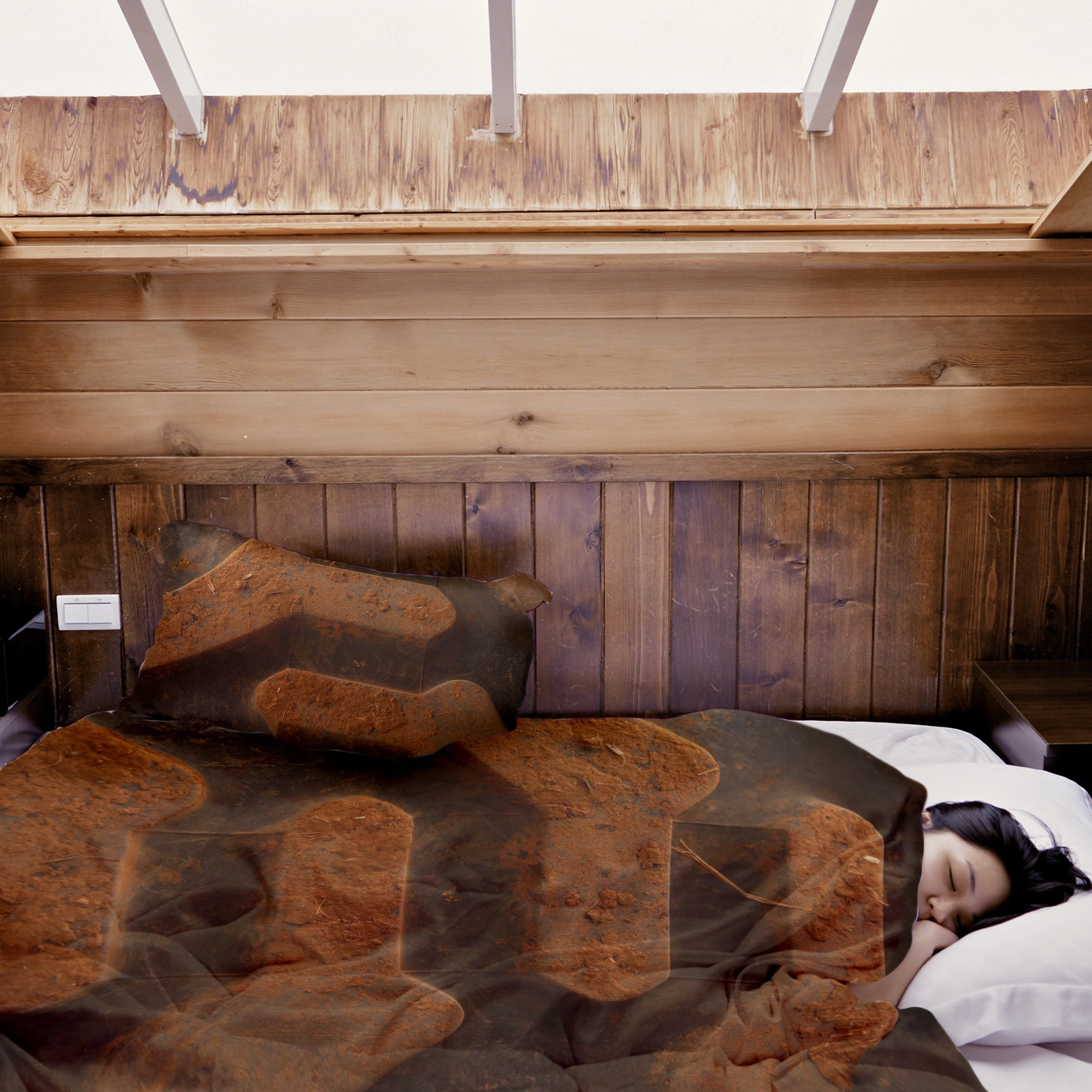 Original Therapiedecke - Baumwoll Bettwäsche Set Braune Erde