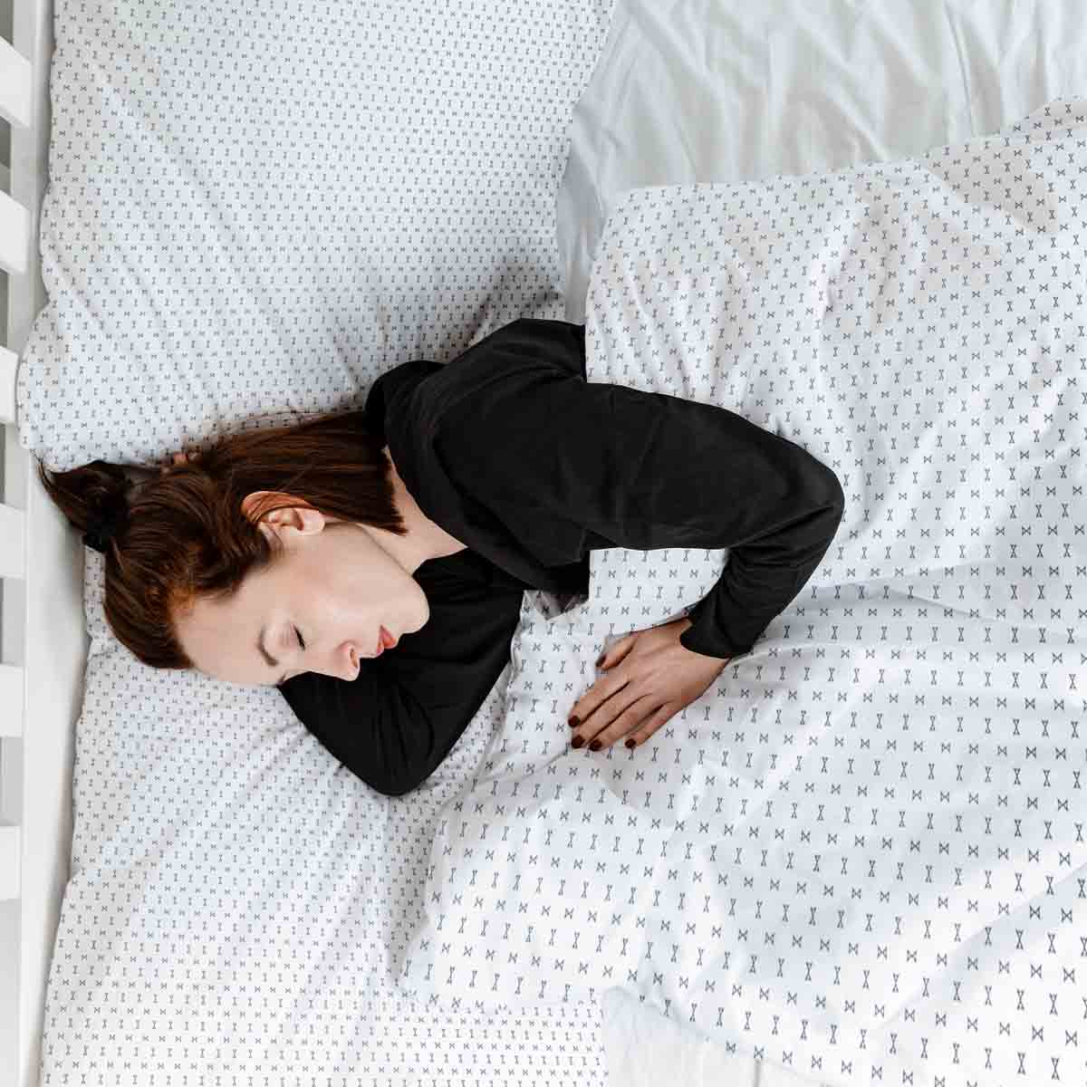 Original Therapiedecke - Baumwollbezug Weiß mit kleinen Schleifen