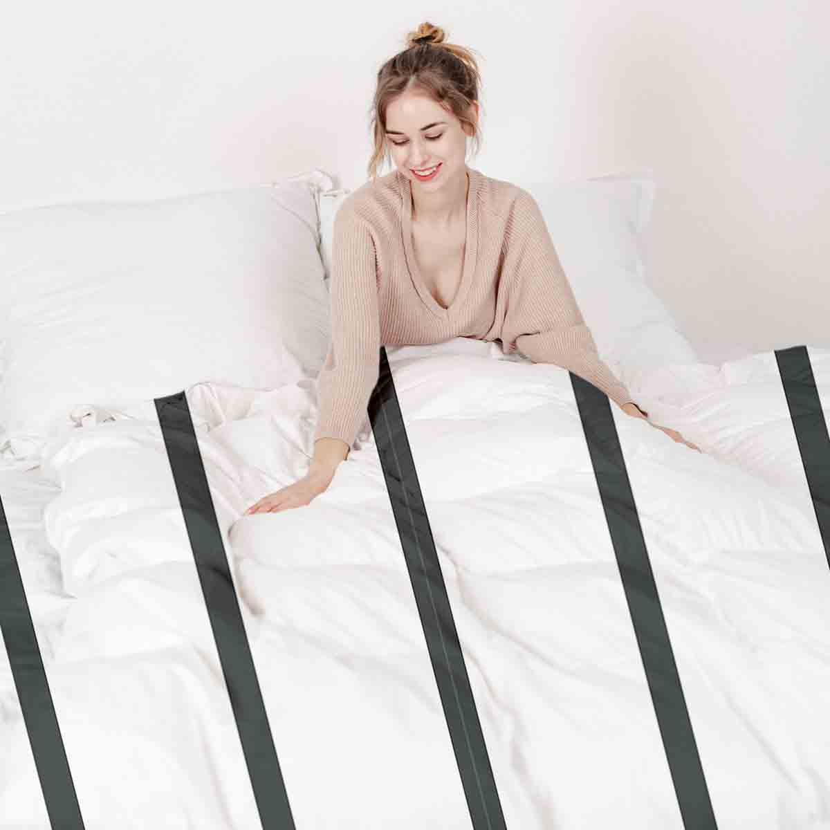 Original Therapiedecke - Baumwollbezug Weiß mit schwarzen Streifen