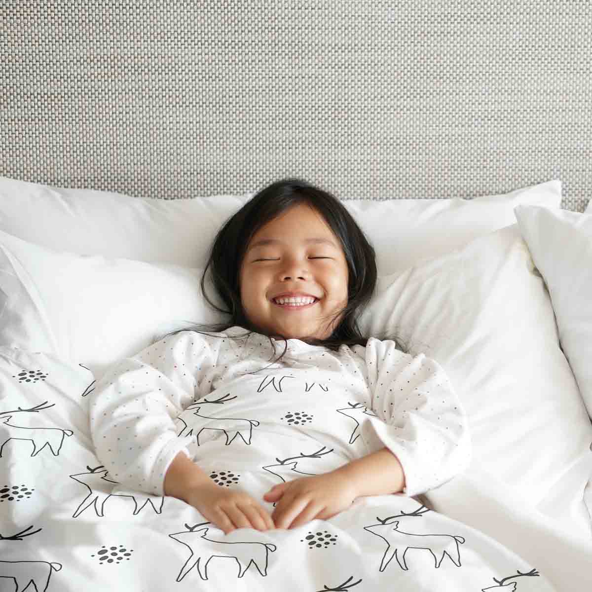 Original Therapiedecke - Baumwollbezug Weiß mit Hirsch