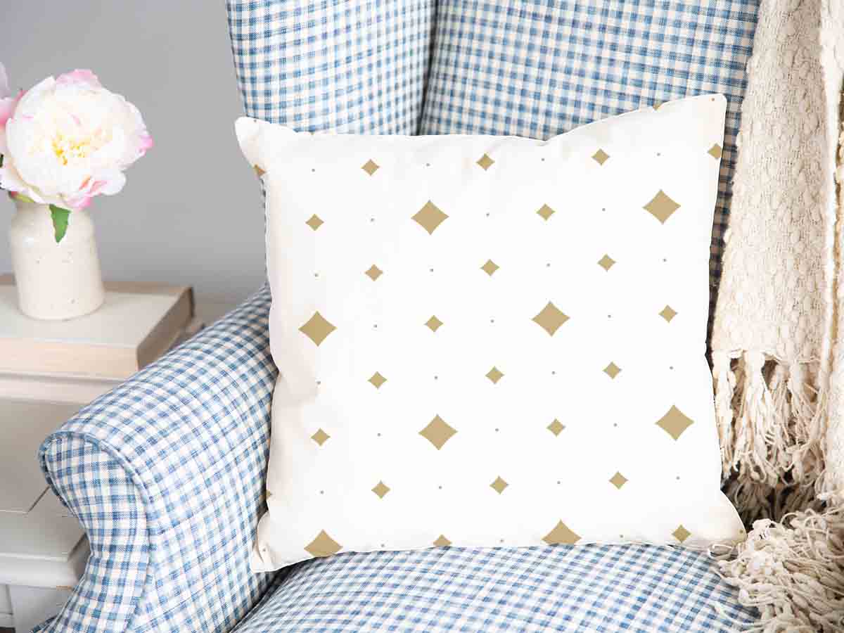 Gesundheitskissen goldene Quadrate