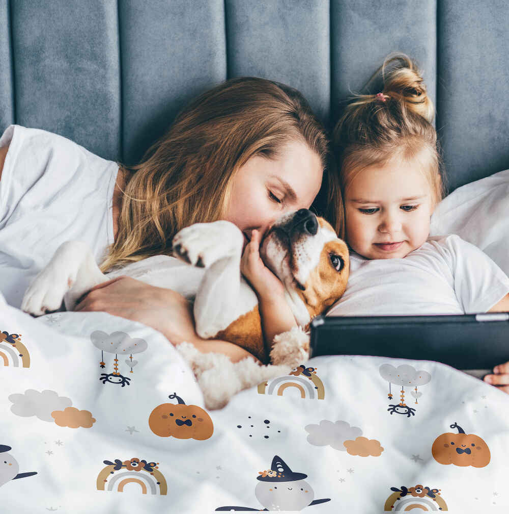 Original Therapiedecke - Baumwollbezug Weiß Herbst