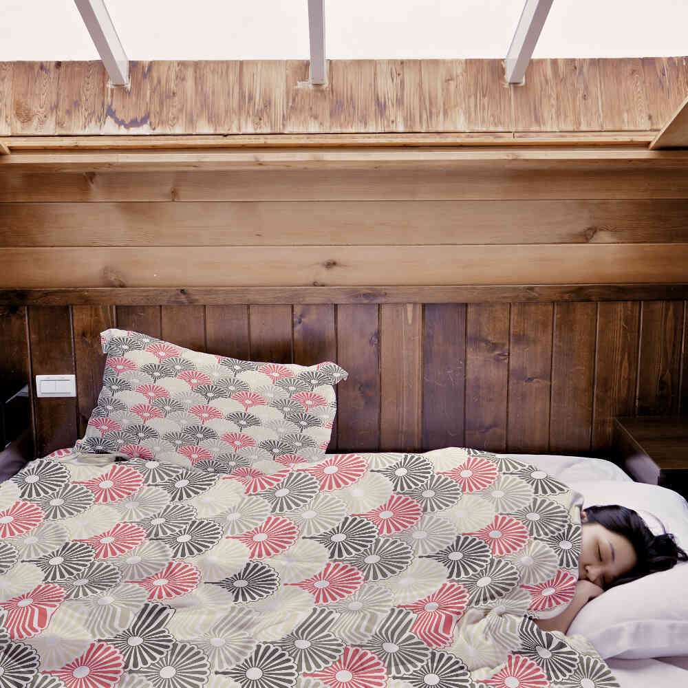 Original Therapiedecke - Baumwoll Bettwäsche Set bunte abstrakte Blumen