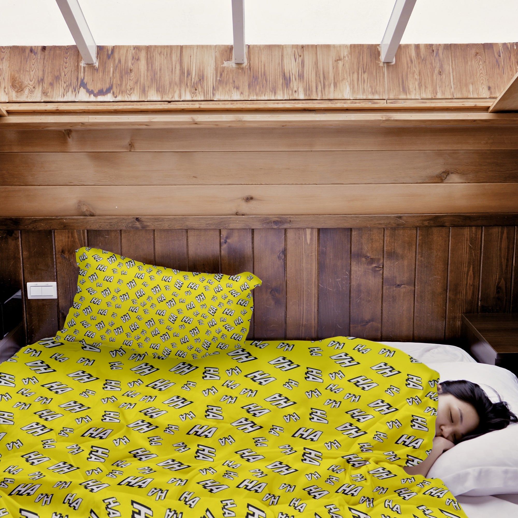 Original Therapiedecke - Baumwoll Bettwäsche Set Gelb Ha Ha