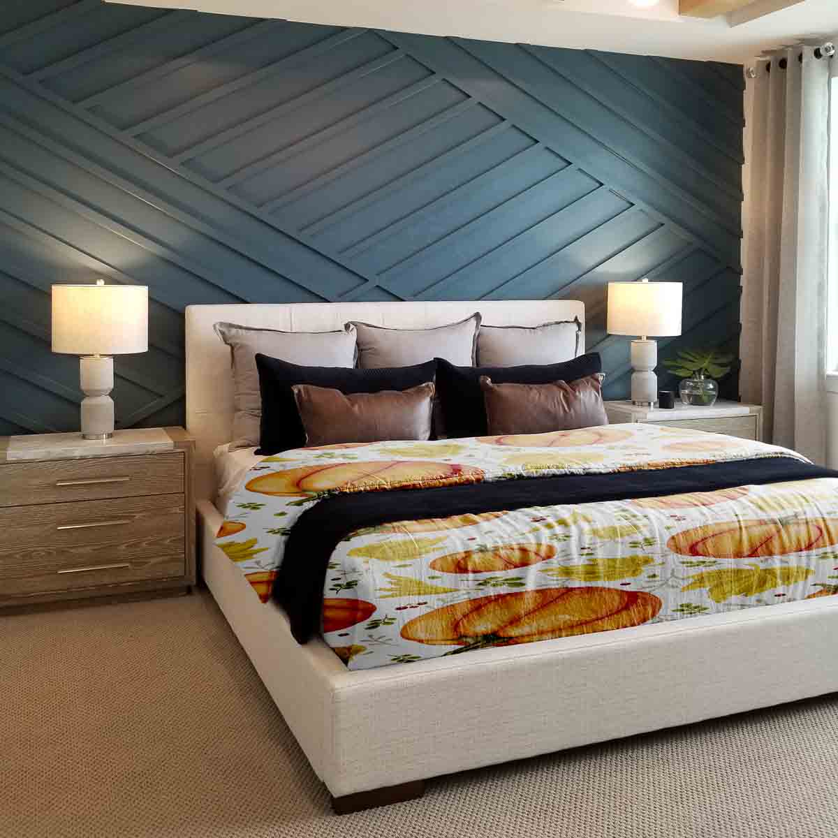 Original Therapiedecke - Baumwollbezug Weiß mit großen Kürbissen