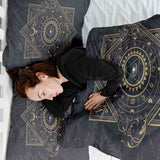 Original Therapiedecke - Baumwollbezug Schwarz Mystik Mandala