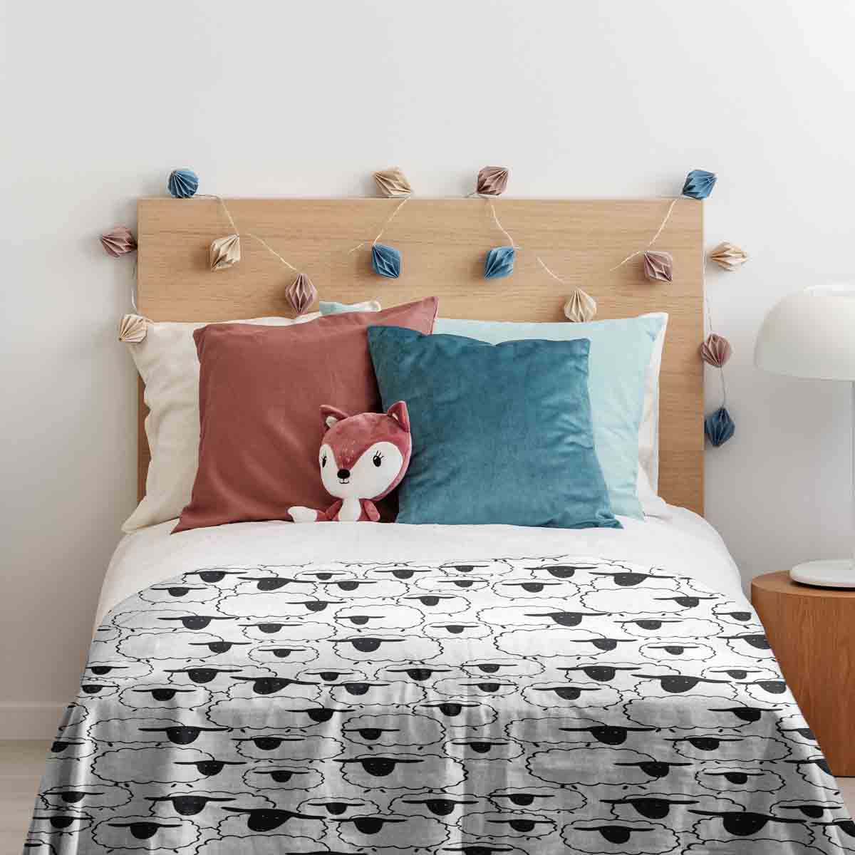 Original Therapiedecke - Baumwoll Bettwäsche Set Weiß mit Schafen