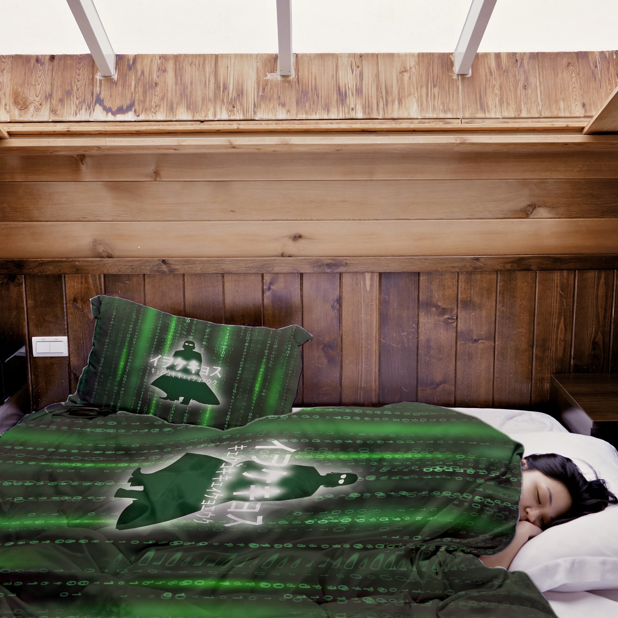 Original Therapiedecke - Baumwollbezug Grün Matrix II