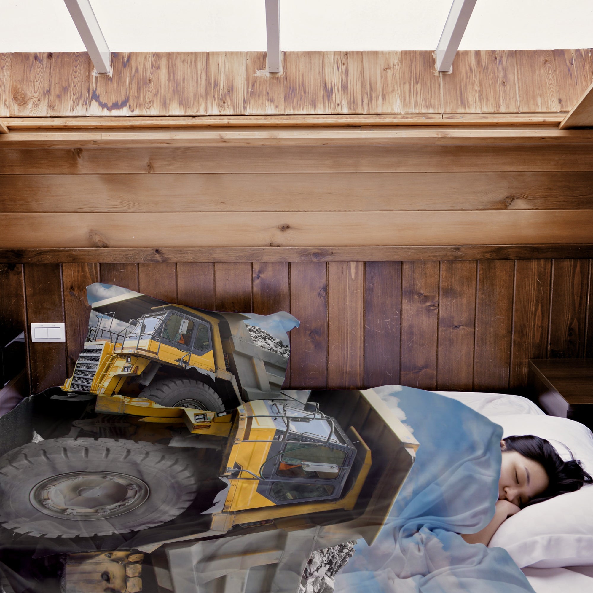 Original Therapiedecke - Baumwoll Bettwäsche Set Gelber LKW