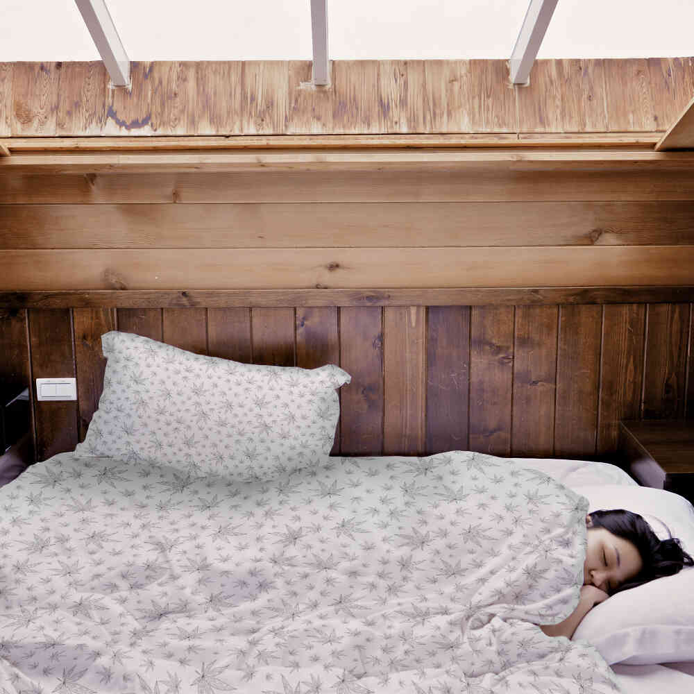 Original Therapiedecke - Baumwoll Bettwäsche Set Grau mit Efeu