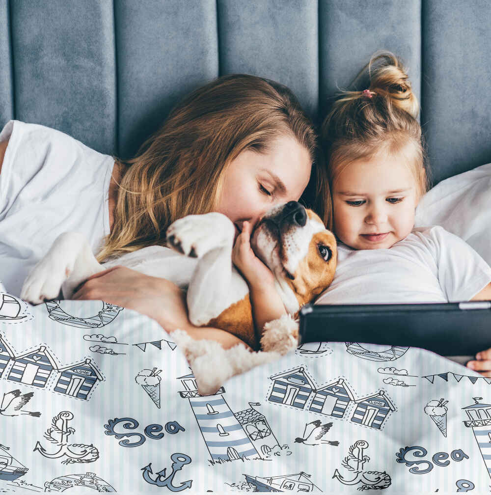 Original Therapiedecke - Baumwoll Bettwäsche Set Seefahrt