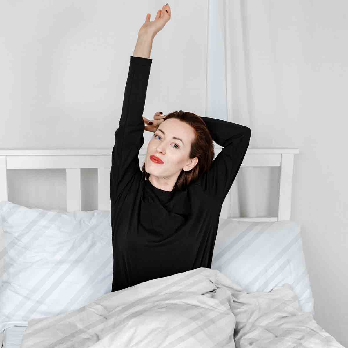 Original Therapiedecke - Baumwoll Bettwäsche Set Weiß mit zarten Streifen