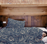 Original Therapiedecke - Baumwollbezug Blau mit Muscheln
