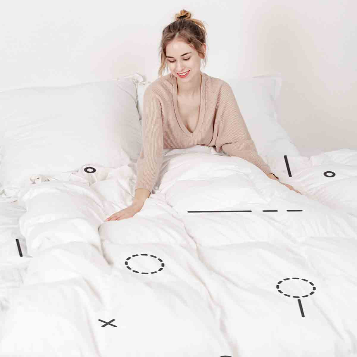 Original Therapiedecke - Baumwollbezug Weiß mit schwarzen Formen