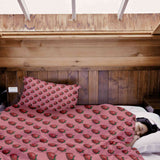 Original Therapiedecke - Baumwollbezug Pink mit Erdbeeren