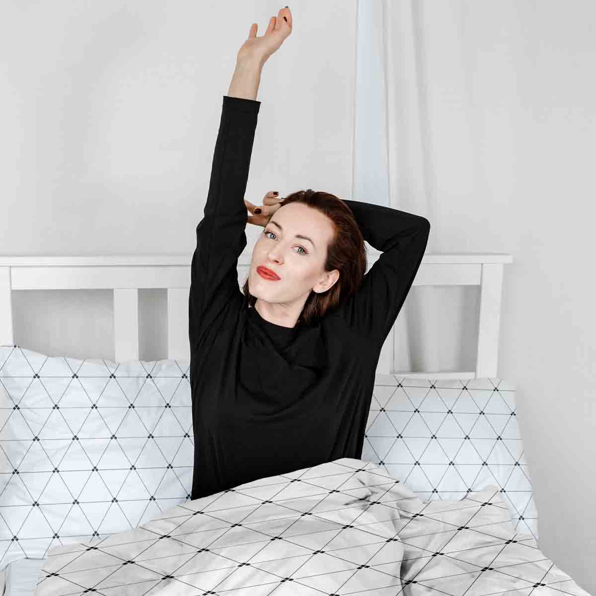 Original Therapiedecke - Baumwollbezug Weiß mit Dreieckmuster