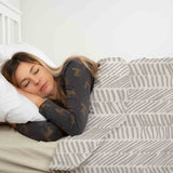 Original Therapiedecke - Baumwollbezug Beige mit Streifen